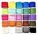 Mandala Crafts 25 Assorted Color Faux Suede Cord for Jewelry Making - 5mm 138 Yards Flat Vegan Leather Strings Laces Strips for Bracelets, Necklaces, DIY Crafts, and Dream Catchers Supplies