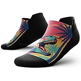 Outway Men's and Women's Ankle Socks, Moisture-Wicking Athletic Ankle Socks with Arch Support, Colorful Design