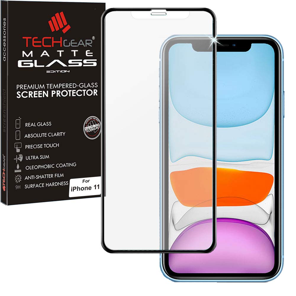 TECHGEAR Anti Glare Screen Protector for iPhone 11 - MATTE 3D GLASS Edition Genuine Tempered Glass Full Screen Protector Guard Cover Compatible with Apple iPhone 11