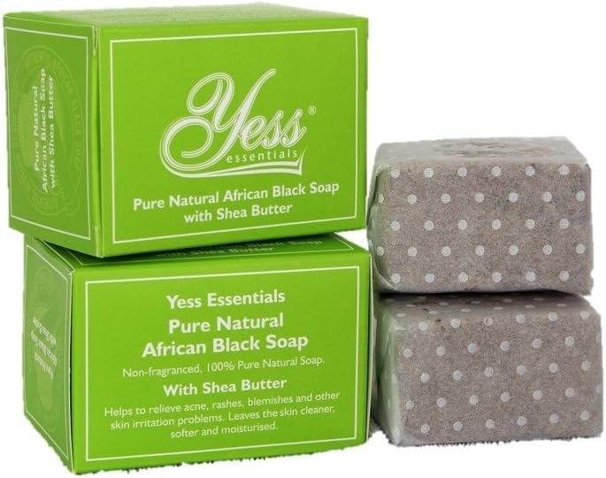 Yess Essentials Pure Natural Authentic African Black Soap with Shea Butter 200gm