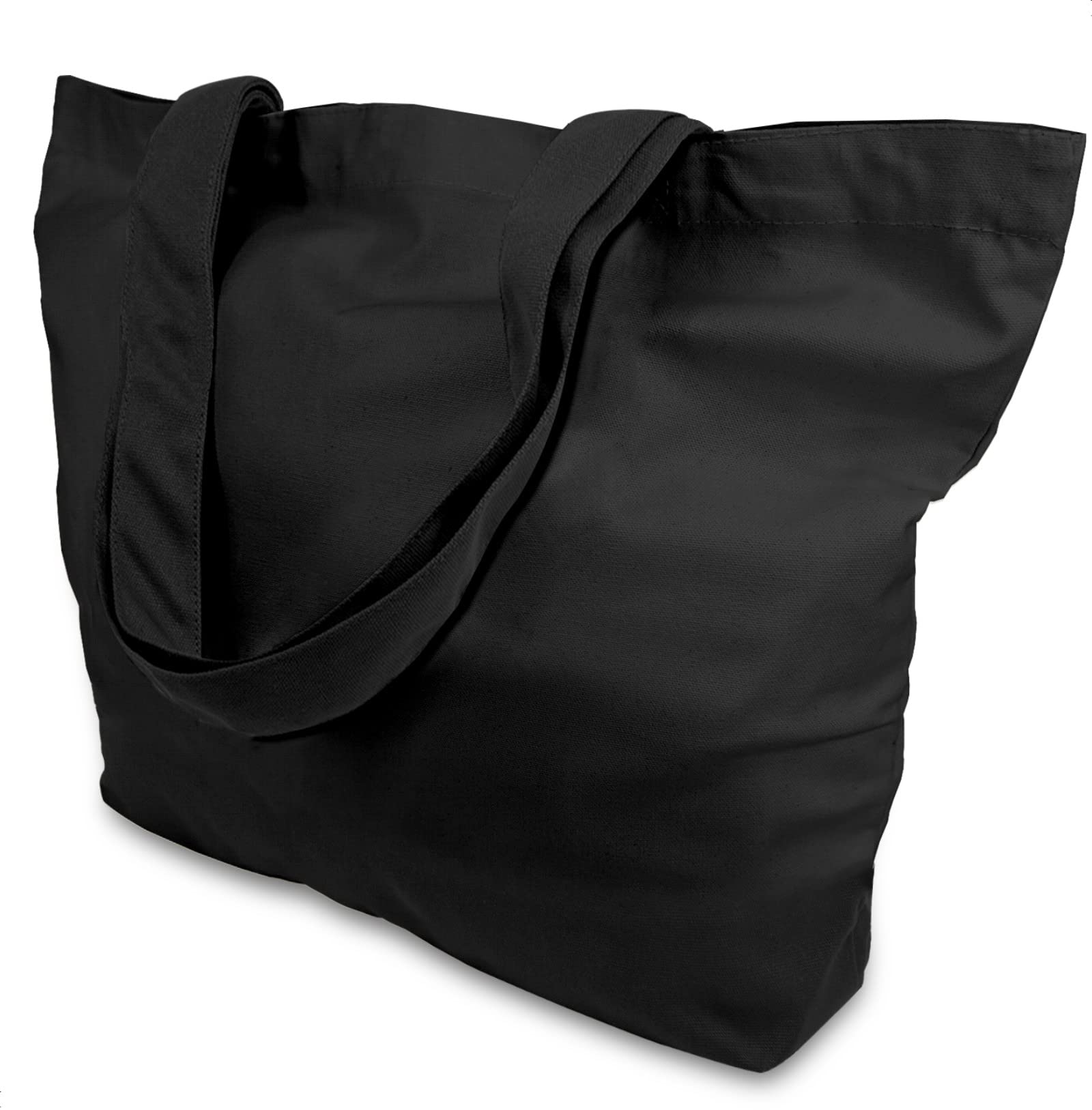 Photo 1 of TOPDesign 1-Pack Super Strong Large 12oz Cotton Canvas Tote Bag, Reusable Grocery Shopping Cloth Bag, Fashionable Two-Tone Tote for Crafts, DIY Your Creative Designs