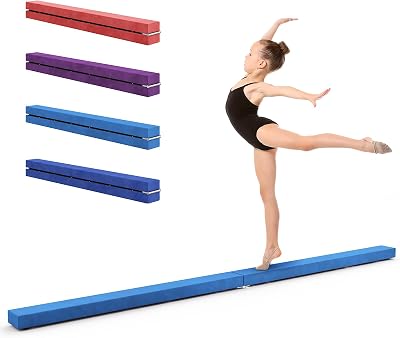 Dripex Folding Balance Beam 210cm Kids Home Gym High Density EVA Faux Suede
