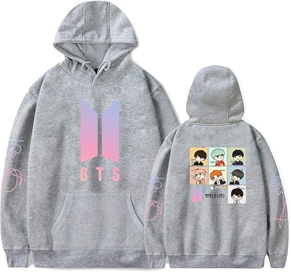 Amazon Bts グッズ 防弾少年団 トレーナー パーカー レディース メンズ 長袖 Bts 秋冬 英字 キャラクター 応援グッズ 韓国ファッション グレー トレーナー パーカー 通販