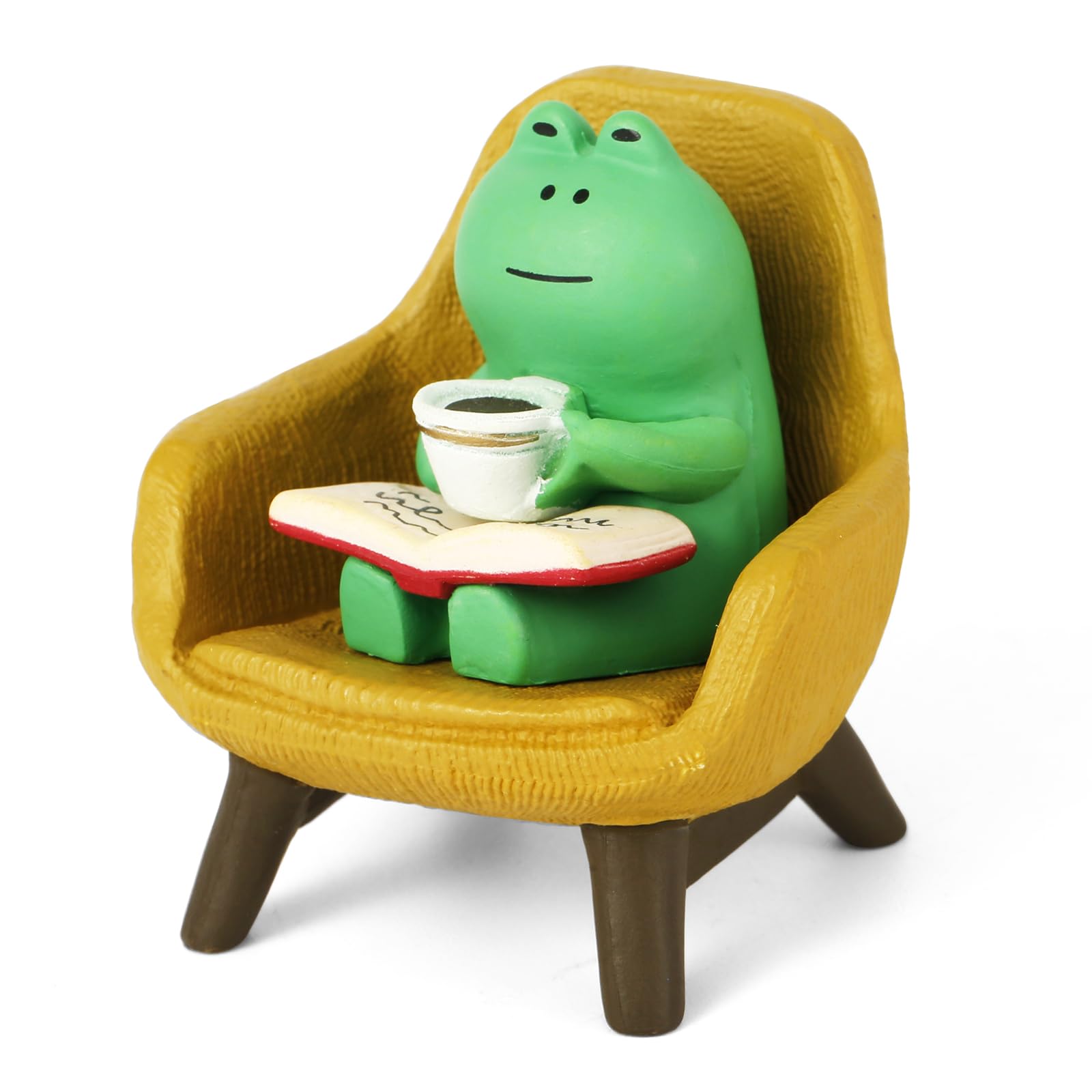 PEUTIER Miniature Frog Statue - Creative Funny Sculpture, Mini Figurines, Tiny Resin Ornament Decorations for Home, Office, Desk, Bookshelf, Table, Bedroom, Indoor Outdoor Garden Decor