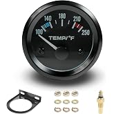 Onrlid Universal Water Temp Gauge 2" 52mm, 100-250&deg;F 1/8 NPT Automotive Temperature Gauge with White LED Backlight, 12V Car Coolant Gauge for Cars Trucks SUVs Boats