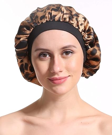 Amazon Com Satin Silk Bonnet Sleep Cap Printing Soft Wide Band