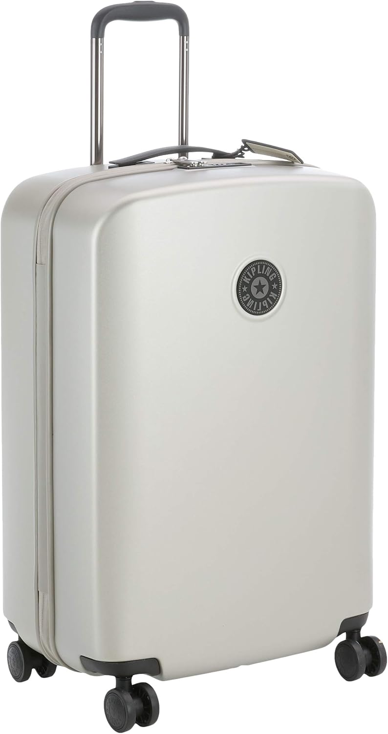 Kipling CURIOSITY M Hand Luggage, 68 cm, 81 Litres, Silver (Metallic Glow)