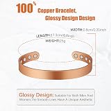 Jeracol Copper Magnetic Bracelet 8 Magnet Adjustable Bangle 6.69in view 6