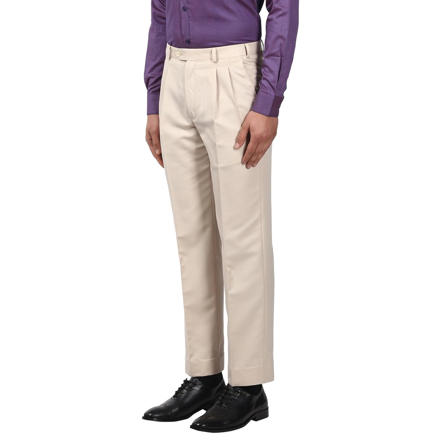 raymond men's pleat-front formal trousers