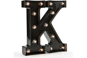 OYCBUZO Light Up Black Alphabet Marquee Letters Sign LED Marquee Number Lights Sign for Night Light Home Bar Christmas Lamp Birthday Party Wedding Decoration K