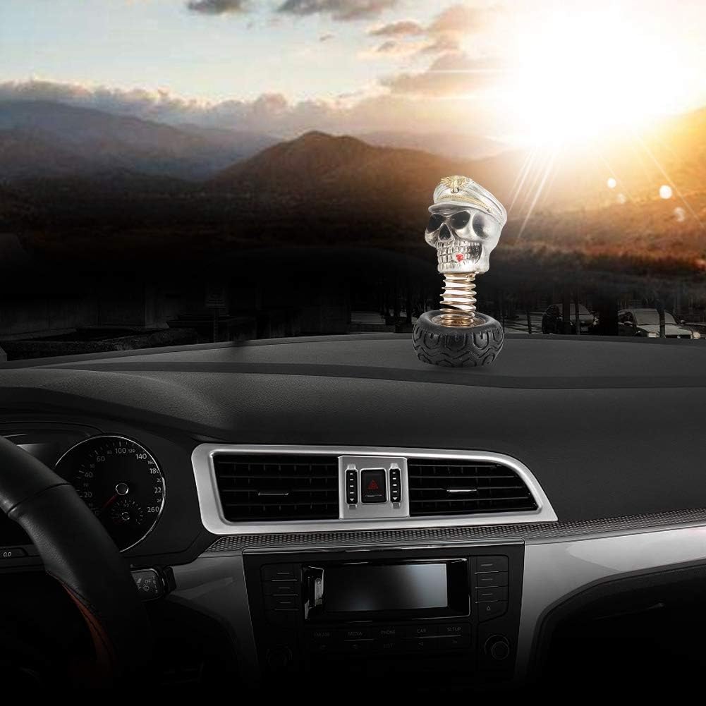 Skull Car Dashboard Ornament, Swing Style, Resin and Metal, 8x4cm, Interior Decoration Accessory, Silver, 8 * 4cm/3.1 * 1.6inch - Image 5