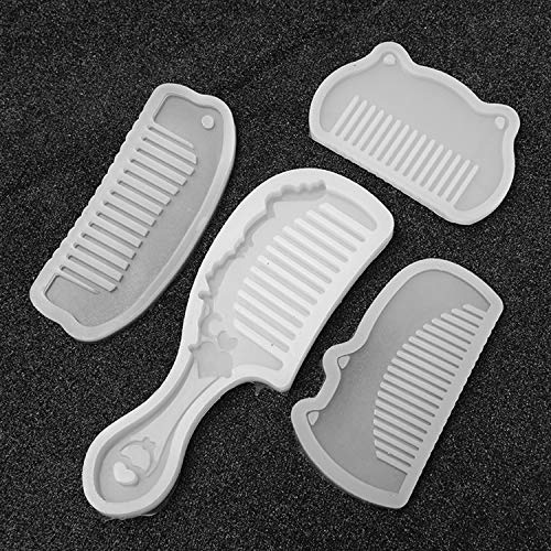 WEFOO 4Pcs Comb Silicone Molds DIY Craft Casting Molds for Jewelry Making Tools.