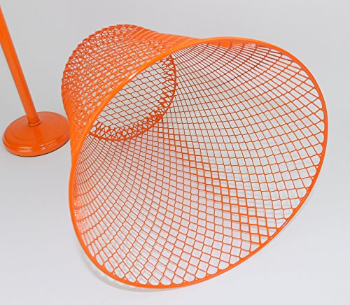 Orange Wire Metal Trash Can Waste Basket Garbage