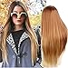 Netgo Blonde Ombre Wig Dark Roots Long Straight Black To Brown Synthetic Full Wigs For Women