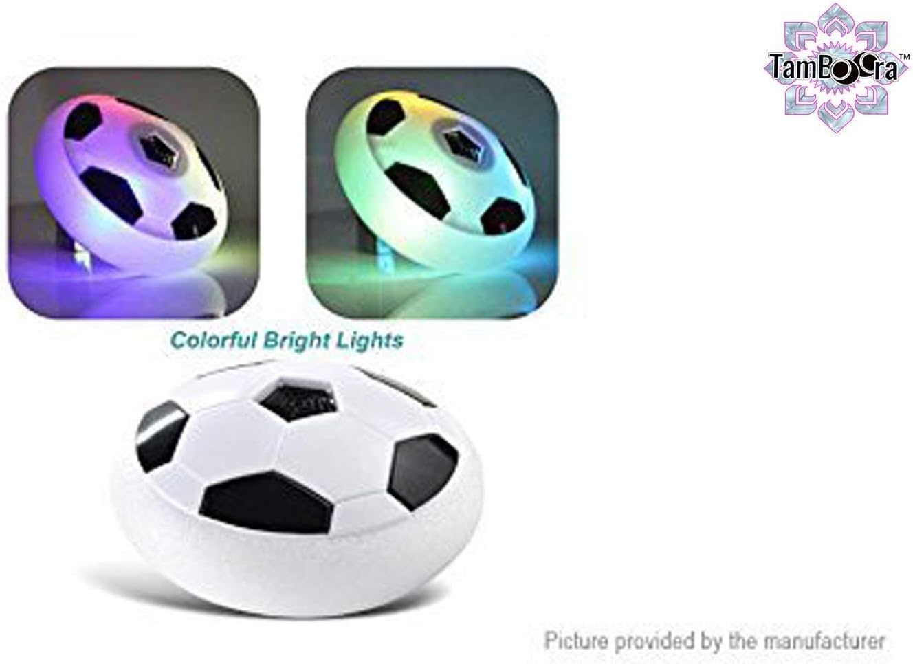 TamBoora Football Game Toy Soccer Disc for Kids with Foam Bumper and LED Lights (Multicolour)