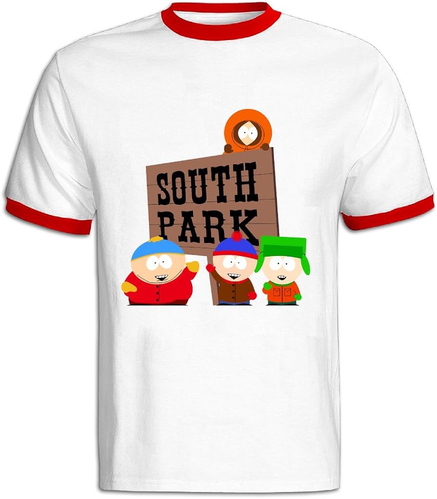 Men's Black Short Sleeve South Park Banner Tee-shirts US Size