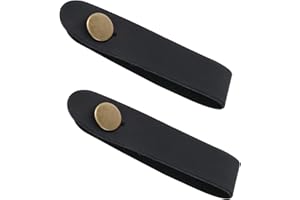 INNOHHUSTLE 2pcs Leather Guitar Neck Strap, Acoustic Guitar Headstock Strap Tie with Button for Guitars Amp Headphone Adapter, Ukulele Straps Lock Guitars Straps Adapte Locking Accessories for Electric Bass