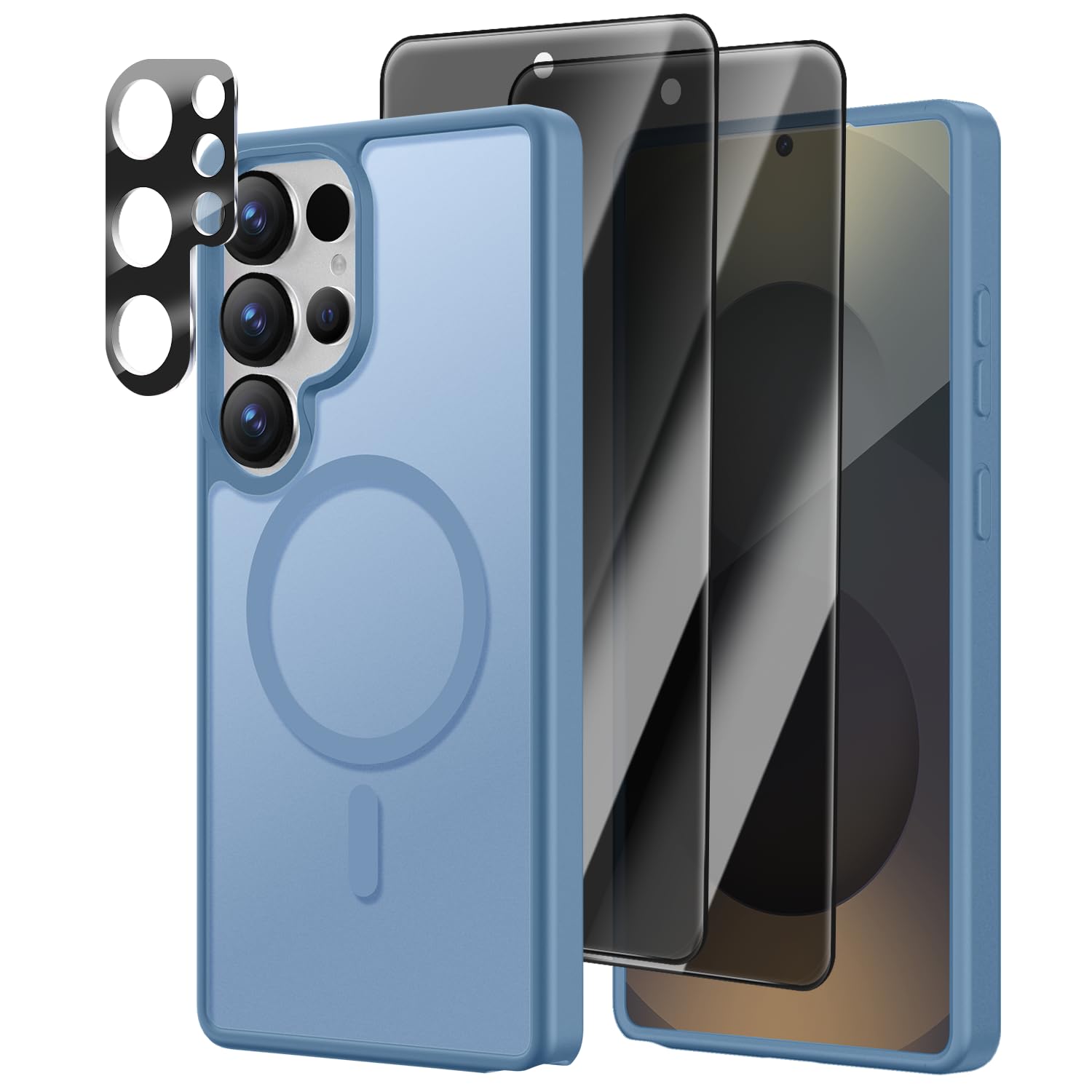 Photo 1 of [4 in 1] Magnetic for Samsung Galaxy S25 Ultra Case, 2 Pics Privacy Screen Protectors and 1 Pic Camera Protector, Fit for MagSafe, Military Grade Shockproof Translucent Matte S25 Ultra Cover, Teal