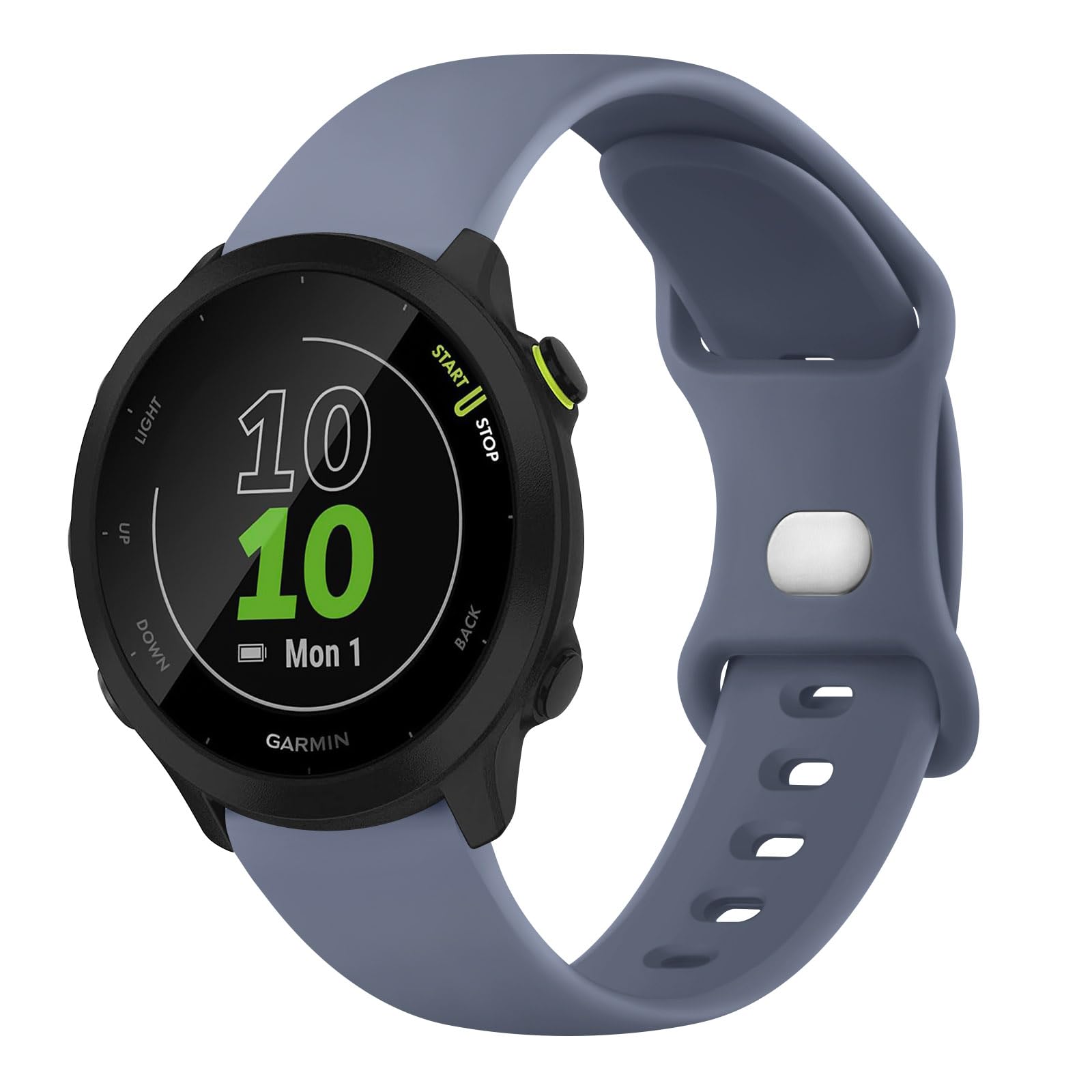 Strap Compatible with Garmin Forerunner 55 Strap/Garmin Forerunner 645 Strap/Garmin Forerunner 245 Strap,20mm Silicone Replacement for Garmin Forerunner 645/245/55/Garmin Venu 2 SQ (Blue Gray)