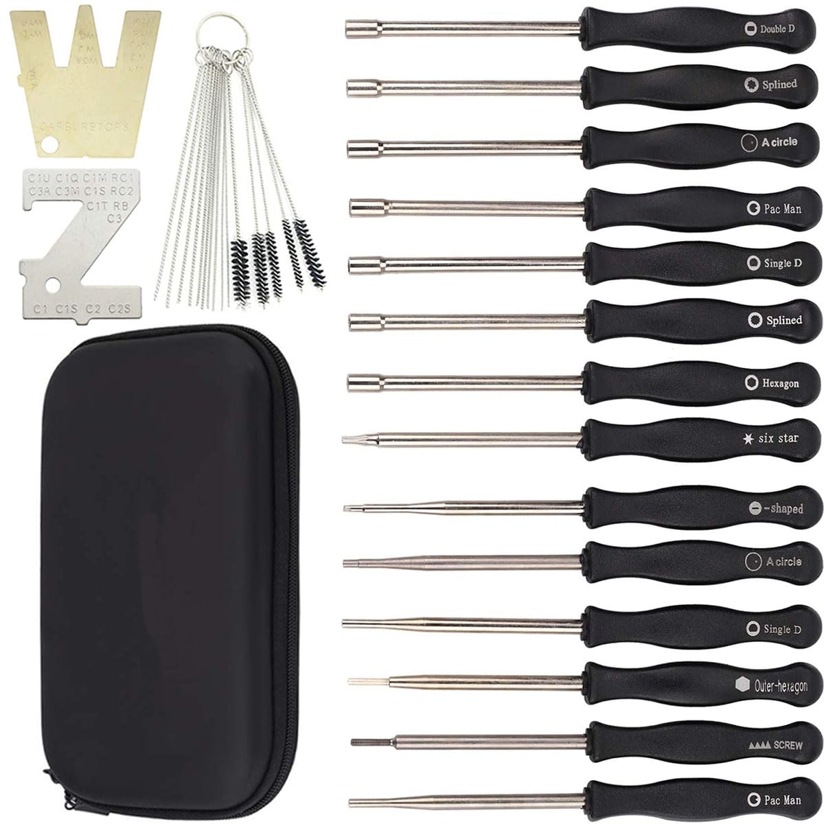 ZAMDOE Carburetor Adjustment Tool Screwdriver Adjusting Kit 14Pcs for 2-Cycle Small Engine Carburator for Poulan for Husqvarna for STHIL for ECHO Trimmer Weedeater with Metering Lever Adjustment Tool