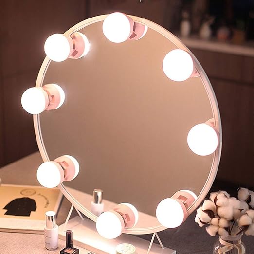 Amazon Com Modern Vanity Mirror Front Lights Fixtures Wireless Led Mirror Light Usb Rechargeable Light Bulb Wiring Free For Makeup Bathroom Bedroom Dressing Table Color Pink Size Adsorption Light
