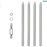 Brushed Nickel M12 Threaded Extension Rod for Pendant Light, Island Lighting, Chandeliers,lighting fixture downrods & stems,1