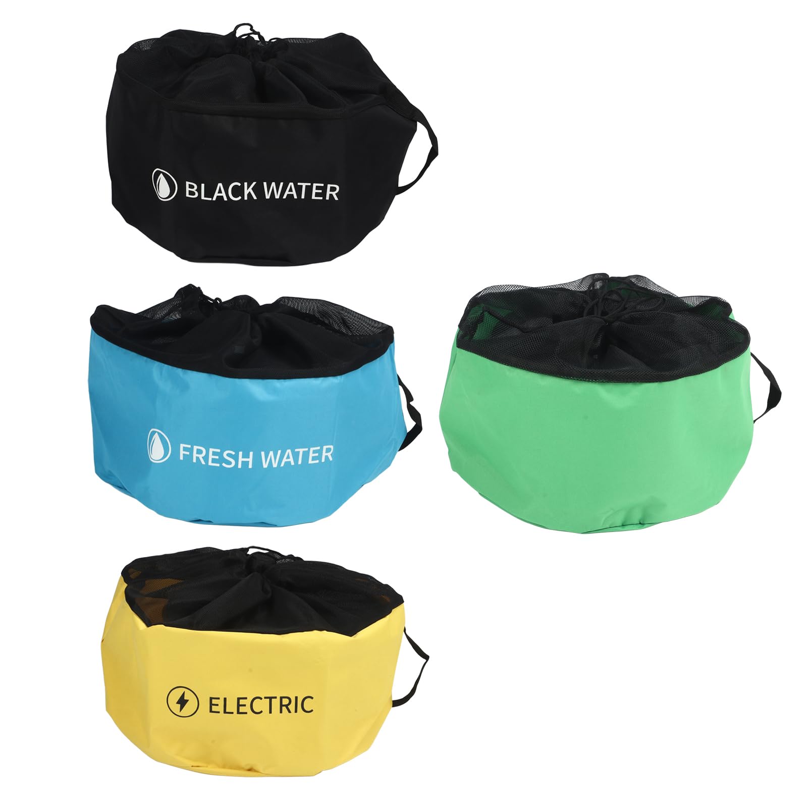 Caravan Storage Accessories, Garden Hose Storage, Hose Accessories, 4 Layer RV Utility Pocket,RV Water Hose Pockets Hose Pipe Storage Application with Velcro Straps for Fresh Water Hose