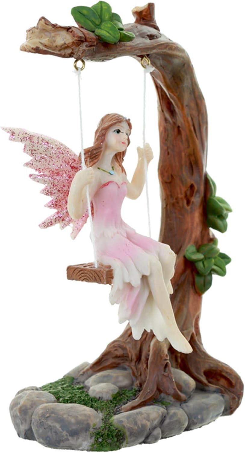 Flower Fairy Swing Figurine, Pink, 14cm - Image 3