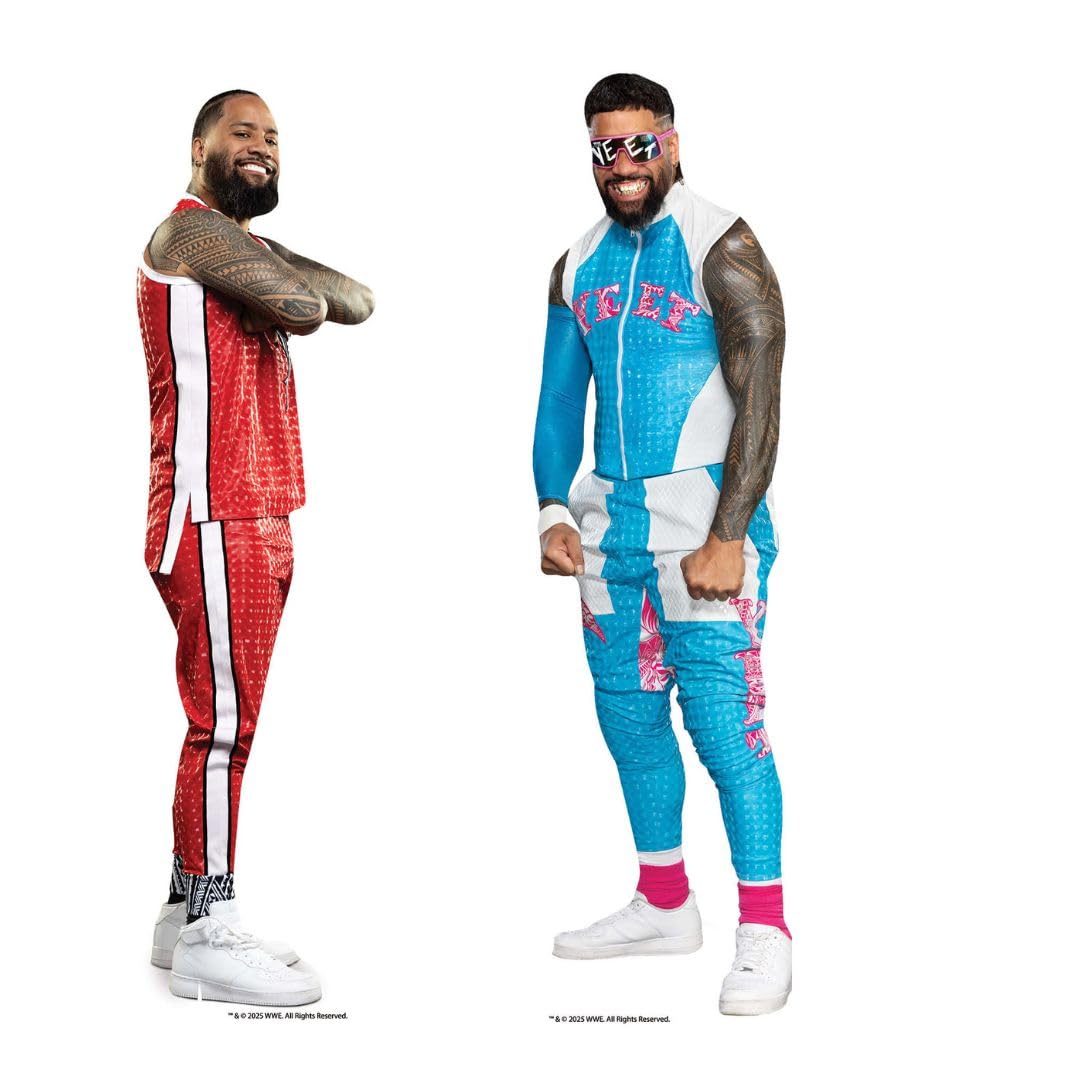 Star Cutouts SC4585 WWE Jey & Jimmy Uso 3 Shelf Top Cardboard Cutouts – 31cm, Party, Fan & Room Decoration