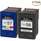 Valuetoner Remanufactured Ink Cartridge Replacement For 56&57 C9321BN C6656AN C6657AN (1 Black, 1 Tri-Color)2 Pack,Compatible with Deskjet 5150 5550 5650 Photosmart 7150 7260 7350 Officejet 4105 4110
