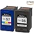 Valuetoner Remanufactured Ink Cartridge Replacement For 56&57 C9321BN C6656AN C6657AN (1 Black, 1 Tri-Color)2 Pack,Compatible with Deskjet 5150 5550 5650 Photosmart 7150 7260 7350 Officejet 4105 4110