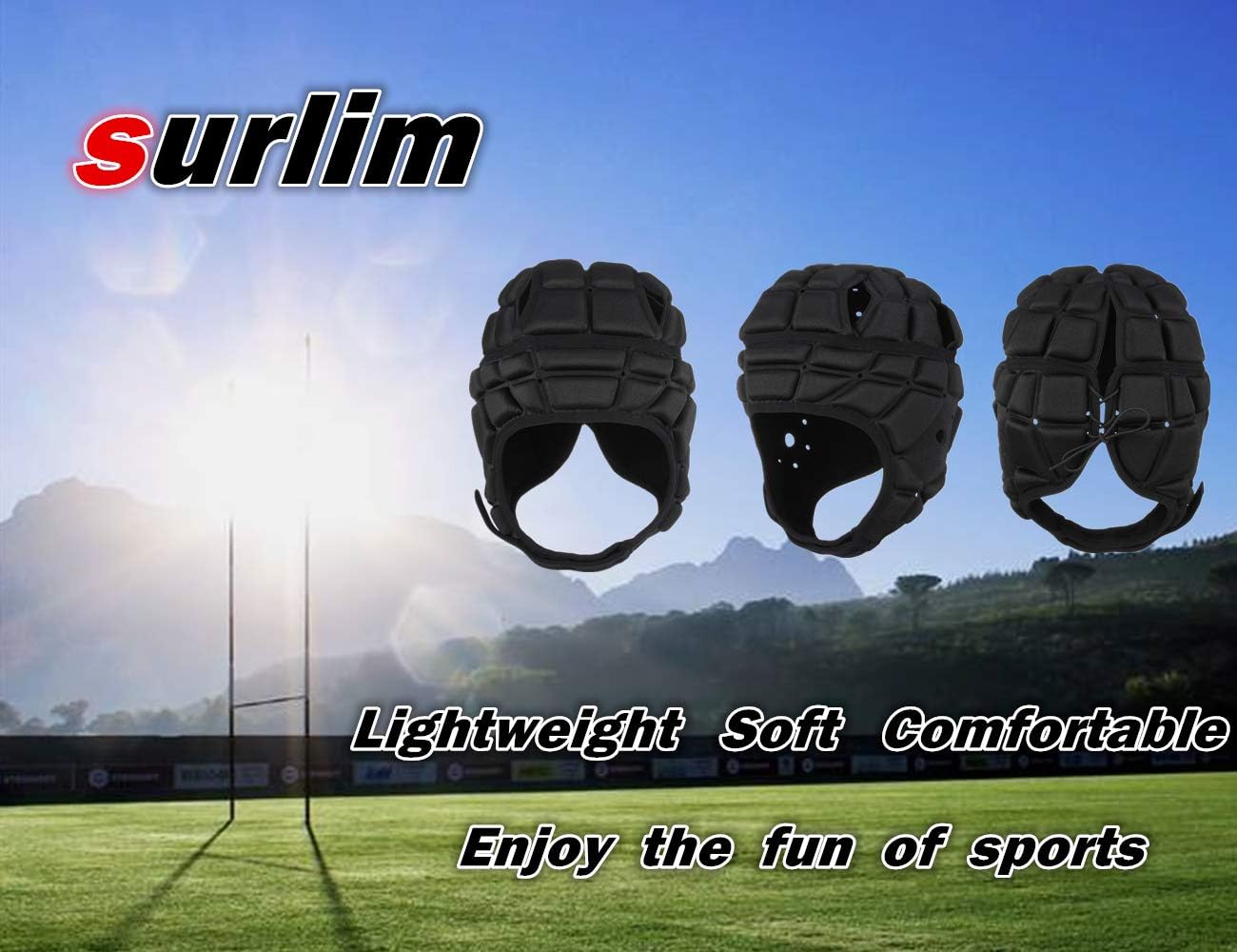 surlim Rugby Soft Helmet Soccer Headgear Scrum Cap 7v7 Flag Football Headguard for Adult Large (Blue) : Sports & Outdoors