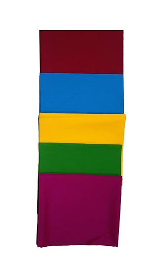 Women's Plain Blouse Piece/Girl's Plain Colorful Blouse Material Unstitched (Pack of 5, Multicolour,1 Meter)