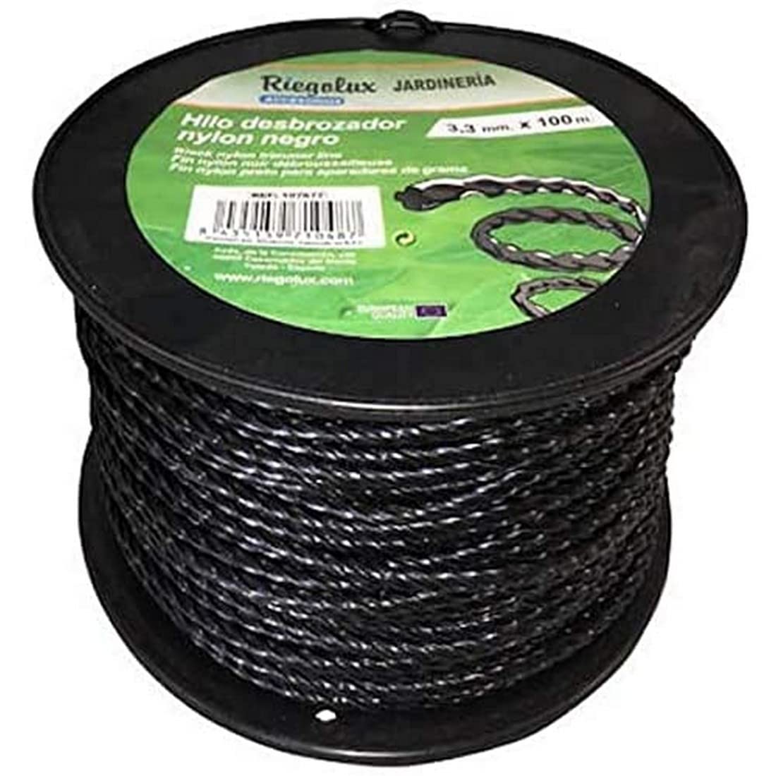 Riegolux 107678 Nylon Helicoidal Trimmer Thread, Black, 4 mm x 100 m