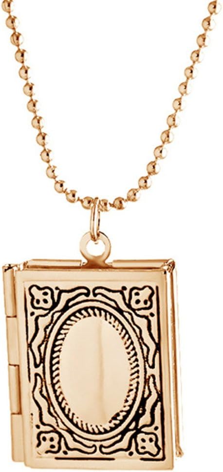Locket Photo Necklace Hold Picture Vintage Charm Filigree Engraved Oval Pendant Locket For Women Men
