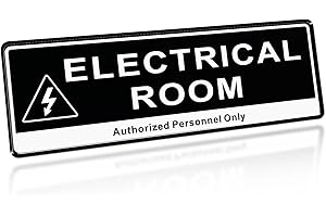 Door Sign,RAMIEYOO Acrylic Authorized Personnel Only Signs for Door,Black and White - 9"x 3" (Electrical Room)