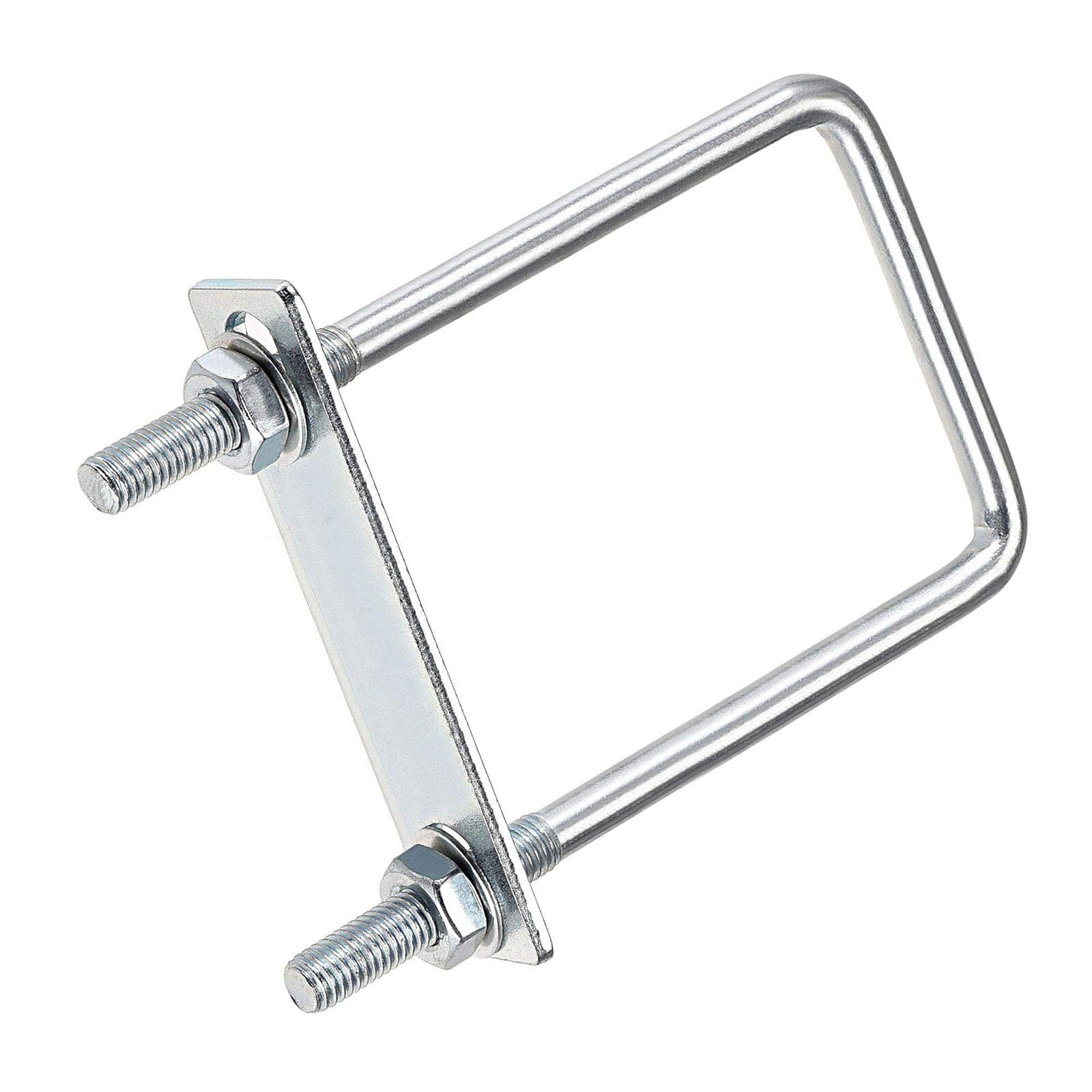 TOP-VIGOR M8 Square U-Bolts, 70mm Inner Width 160mm Length Steel U-Bolts with Nut, Plate, Washer for Building Installations Mechanical Parts Connection Cehicles Ships