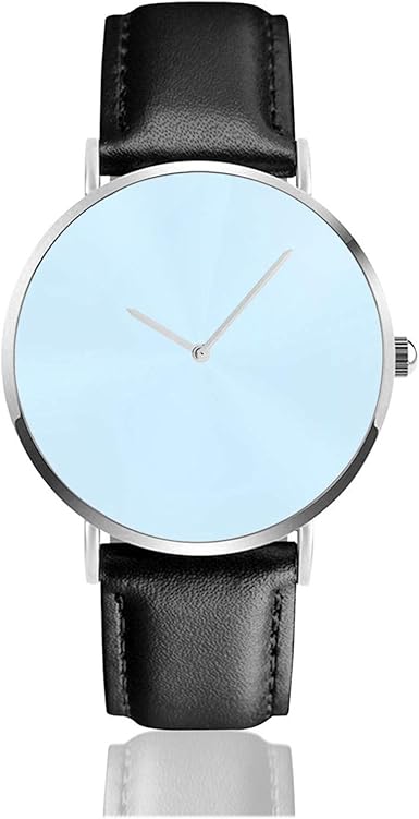 Reloj de cuero color pastel muy pálido aciano azul unisex clásico