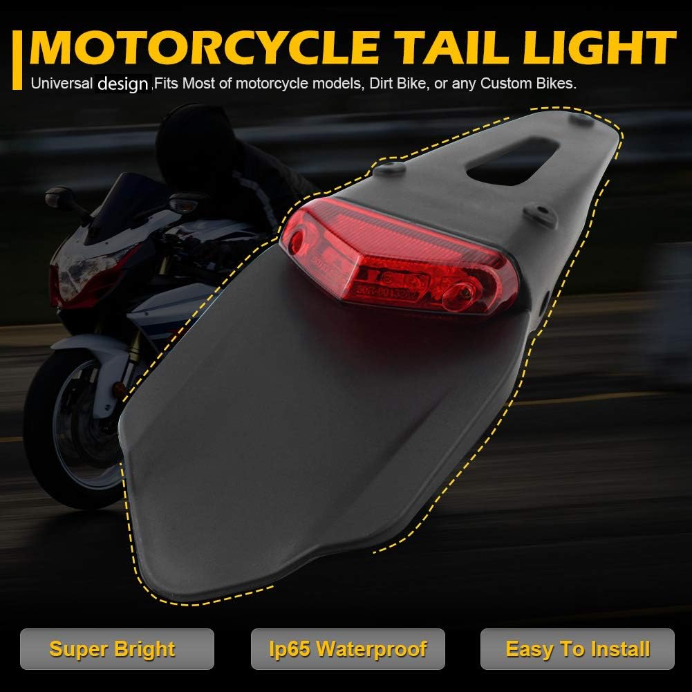 thumbnail image 2 of KaTur Universal Motorcycle LED Tail Light - Smoke Lens Rear Fender Brake Light For Dirt Bikes 2 of 9