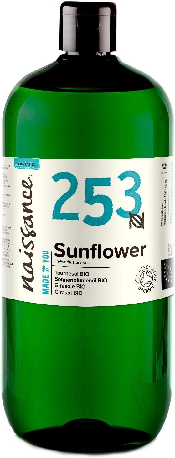 Naissance Organic Sunflower Oil (No. 253), 900ml, Certified Organic and Vegan