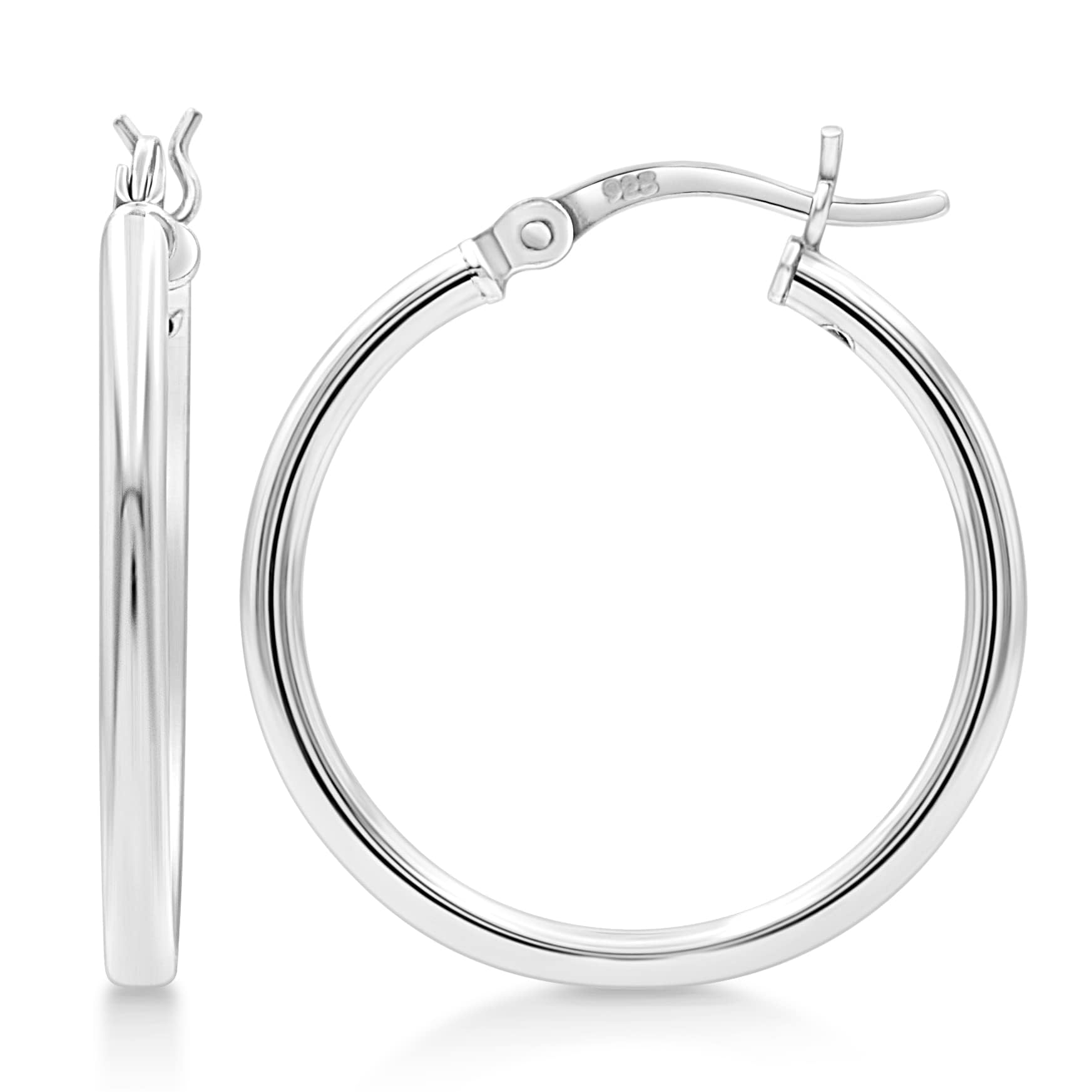 KEZEF 25mm 925 Sterling Silver Hoop Earrings – Hypoallergenic Hoops for Everyday Wear & Gift-Ready