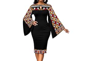 OXGMOKY Women's Dress Church Dresses Work Business Bodycon Split Sleeve Round Neck Floral Pencil Dresses