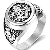 Jude Jewelers Stainless Steel Silver Gold Two Tone Masonic Freemason Signet Ring