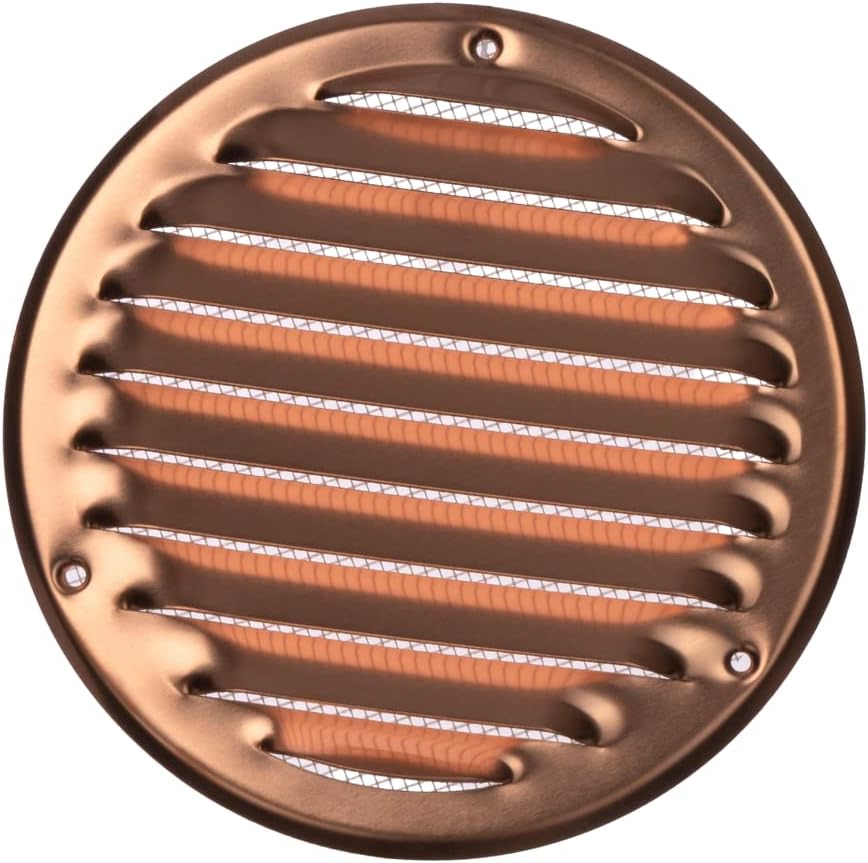 EUROPLAST Ø125mm 5in Copper Round Air Vent Grille with Insect Mesh