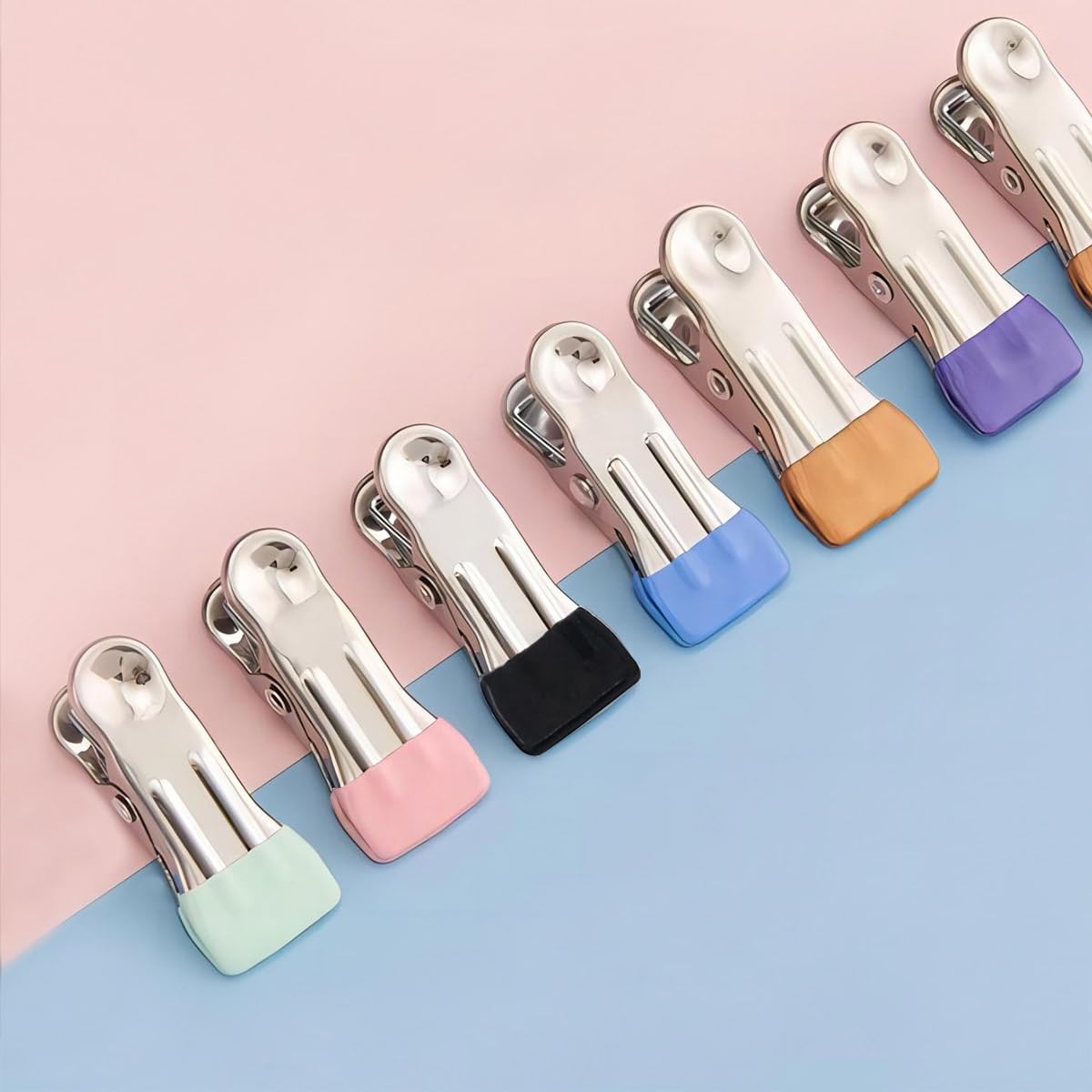 Metal Clothes Pegs for Washing Line, Coideal 30 Pcs Laundry Clothesline Pegs Multicolor Clothes Clips Pins Strong Grip Clothespins Stainless Steel