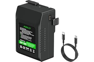 185Wh Mini V Mount Battery, 12500mAh V Lock Battery Support PD 60W Fast Charging with USB-C, D-TAP, USB-A, AC Port for Video 