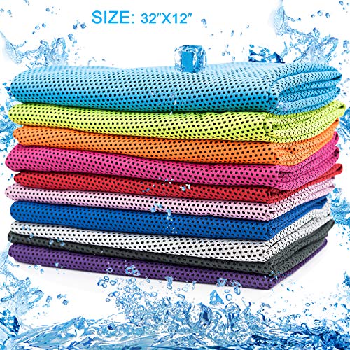 MENOLY-10-Pack-Cooling-Towel-Ice-Towel-Microfiber-Towel-Soft-Breathable-Chilly-Towel-for-Sports-Gym-Yoga-Camping-Running-Fitness-Workout-More-Activities-10-Colors