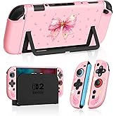 Gurgitat Dockable Case for Nintendo Switch 2 - Cute Kawaii Cartoon Design Soft TPU Grip Cover for Joy-Con PK MSNZS PC for Switch 2 Protective Case 2025 for Girls Boys Teens
