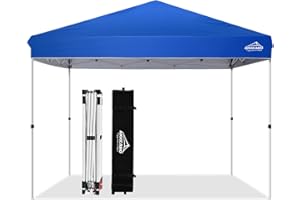 AIGOCANO Pop up Canopy Tent,10x10 Instant Outdoor Canopy for Parties with Wheeled Bag,Blue