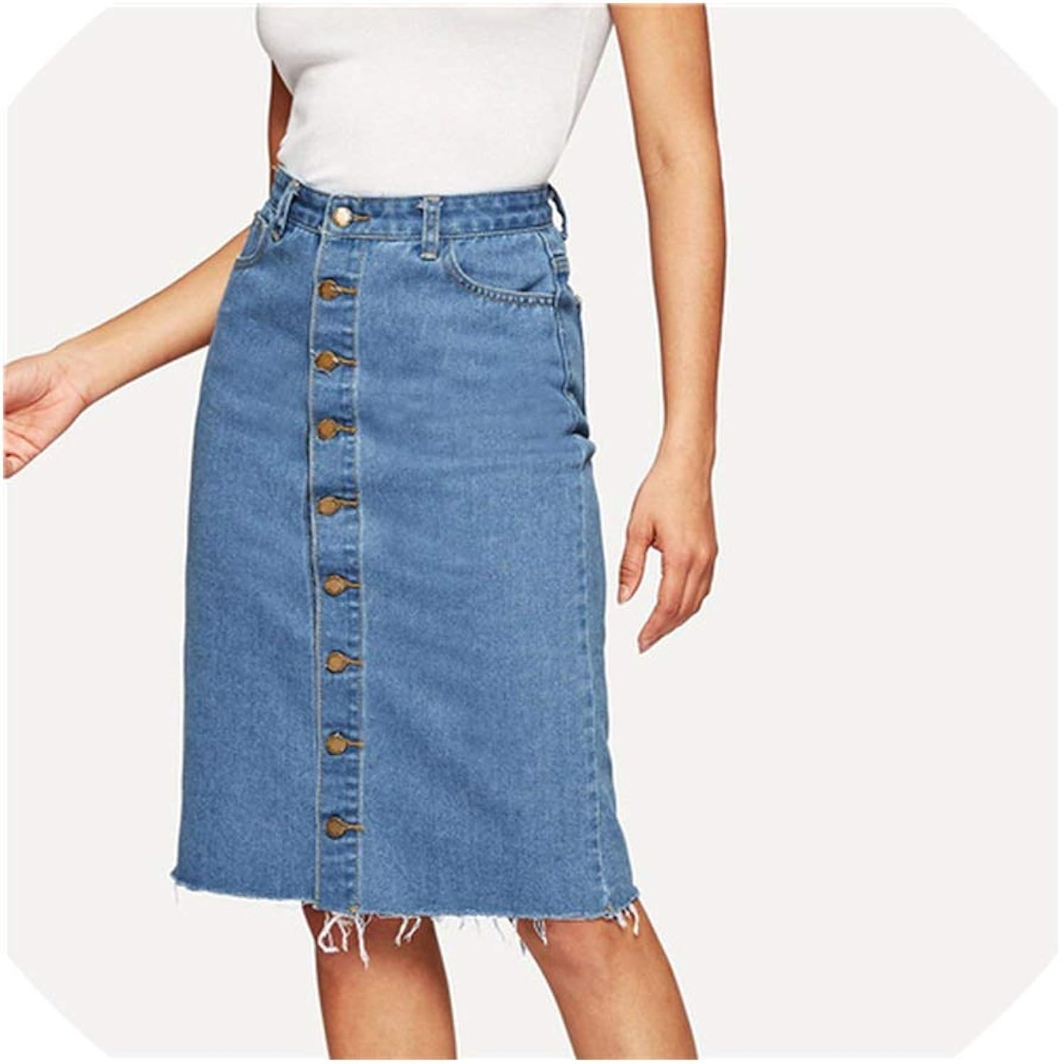 button front denim skirt pattern